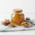 Wildcrafted Sea Moss Gel in a glass jar with dried sea moss